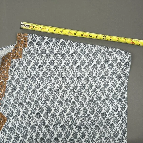 J Jill Blue White Embroidered Poncho Swim Coverup Boho Coastal Resort S-L - Picture 6 of 8